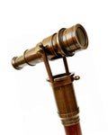 Cane Sir Francis Drake Brass Telescope Handmade Hardwood Walking Stick 3 Piece Steampunk LARPING Renaissance Medieval Cosplay Reenactment