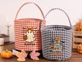 Trick or Treat Basket-Kids Halloween Candy Bucket Bag, Personalized Plaid Candy Bucket with Name, Gifts for Kids, Girl Halloween Boo Basket