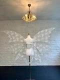 Adult Flowers Fairy Wings, White Lace Wedding Elf wings, Butterfly wings, Halloween costume
