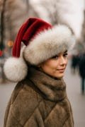 Luxury Velvet Santa Hat with Real Fox Fur Trim Handmade Christmas Hat Vintage Santa Claus Costume Accessory Vintage Holiday Hat