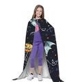 Flying Bats Halloween Hooded Cape – Spooky Cloak Costume with Oversized Hood & Bow Tie – Teen Kids Cosplay Trick or Treat Cape