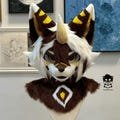 The Devil's Horn Hound Fursuit Head, Custom Fursuit Head, Kenomo Theme Party, Fursuit Mask, Fur, Fursuit Preforms, Fursuit Fans, Cosplay