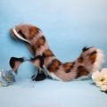 Faux Fur Leopard Print Ears and Tail Set, Cosplay Headband with Adjustable Waist Strap for Halloween, Costume Party,Anime Convention,fursuit