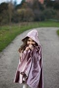Cape “Cosmic Riding Hood”, Girls halloween costume, Fairy costume for a girl, velvet cape for a girl, pink dress for a girl, party costume