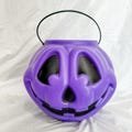 Vtg Norfolk Halloween Trick or Treat Pumpkin Bucket Blow Mold Made USA Pail 90s