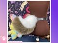 White and Cocoa Nub Tail | Fursuit tail | Furry Tail