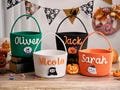 Personalized Soft Cotton Bucket,Custom Name Halloween Candy Basket,Kids Trick or Treat Basket,Halloween Gift For Boy&Girls,Custom Baby Gifts