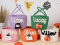 Halloween Basket for Boys&GirlsHalloween Candy Bag,Custom Halloween Candy Basket Name Embroidery,Halloween Gifts,Trick or Treat Tote Bag