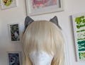 Mini Grey Micro Kitten Cat Ears Handmade Custom Kitten Costume Headband Cosplay