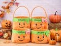 Custom Trick Or Treat Pumpkin Basket,Personalized Halloween Basket Pumpkin Candy Bag,Halloween Name Bucket,Halloween Gift For Boys & Girls.
