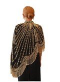 Elegant Beaded Cape Fringe Beaded Tassel Luxurious Sparkle Unique Embroidered Bead Heavy Hand Beaded Hand Sewn Shoulder Accessory for Dress