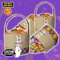 Custom Disney Halloween Mickey And Minnie Boo Head Basket, Mickey Minnie Halloween Candy Basket, Kids Pumpkin Bucket, Fabric Halloween Bag