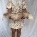 20" Fluffy Big Fox Tails Cosplay Tails Halloween Costume Cosplay Fox Tails Natural Fox Tails with Keychains Brown Ombre Cosplay Fox Tails