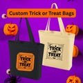 Custom Trick or Treat Bag | Personalized Halloween Tote | Candy Bag | Reusable Cotton Tote with Optional Name | One or Two Sided