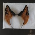 Wolf Ears Headband - Brown Black with Piercings - Animal Cosplay Headband - Furry Therian Halloween Costume - Manga Anime Cosplays