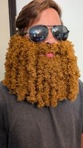 Curly Yarn Beard Adult- Perfect for Halloween Cosplay Wizard, Viking, Sports fans, and Costumes.