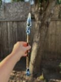 Handmade Goddess Magic Wand - Ice Queen Blue Lemurian Crystal Wand, Real Wooden Wand, Mythology - Gods and Goddesses, Cosplay, Accessories