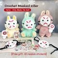 Cute Masked Killer, Crochet Halloween Mask,Doll Mask,Doll Accessories,Halloween Decor, Funny Masked Murderer Gift,Crochet huntrix lightstick