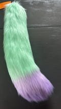 Canine dog dual color green purple fursuit tail