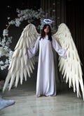 XL fully movable white Angel wings Christmas/Cosplay Costume/photo props/Lucifer adult Halloween outfit, moving/articulating wings