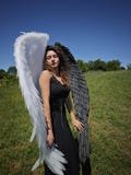 Black and white angel wings, Large Dark Angel Wings for Adults, Fairy Wings cosplay, Halloween Dark Angel Wings, White Angel Costume,