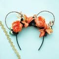 Floral Rajah Ears, Aladdin inspired Disney Ears, Arabian Tiger Mouse Ears Headband, Princess Jasmine Minnie Ears, Rajah Flower Crown