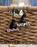 Halloween Name Tag Witch Hat Personalized Trick-or-Treat Bag Tag Custom Kids Boo Bag Name Tag Basket Charm Party Favor Halloween Gift