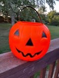 Vintage 1968 Empire Plastic Products Jack-O-Lantern Pumpkin Halloween Candy Pail Bucket