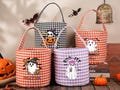 Kids Halloween Basket,Halloween Trick or Treat Basket,Halloween Candy Tote Bag For Kids,Halloween Gift For Boy Girl,Halloween Candy Bucket