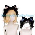 Handmade cat ear headband female Cat ear, Brown cat ears tail, fox ear, petplay, Classic Black Cat Ears Handmade Faux Fur Kitten Cosplay