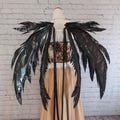 Custom Order Resting Black Iridescent Meadow Fairy Wings with 4 feelers and black edge paint