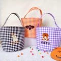 Personlized Halloween Candy Bucket,Custom Embroidered  Plaid Halloween Bucket,Halloween Candy Bag,Trick or Treat Bag,Monogram,Halloween Gift
