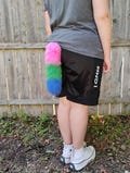 13” yarn tail handmade - furry tail, therian tail, pink, green, blue, pride, lgbtq+