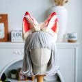 Red Fox Ear Headband for Women Girls, Furry Animal Cosplay Costume Ears, Plush Soft Festival Party accessory, Christmas Gift