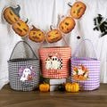Trick or Treat Bag,Halloween Trick or Treat Basket,Halloween Candy Bucket,Kids Halloween Gift For Girl Boy,Halloween Candy Tote Bag For Kids