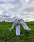XL fully movable/articulating silver Heaven Angel wings Cosplay/Christmas Costume/photo props/festival wear/Halloween outfit