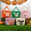 Custom Trick or Treat Basket With Name,Halloween Gift Bags,Halloween Basket,Custom Halloween Candy Bucket,Halloween Gift For Baby Boy Girl