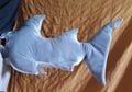 B-grade gray and white shark tail for fursuit or cosplay